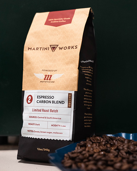 MartiniWorks Espresso Carbon Blend - Dark Roast Coffee with Cocoa and Molasses Notes from Colombia and Honduras